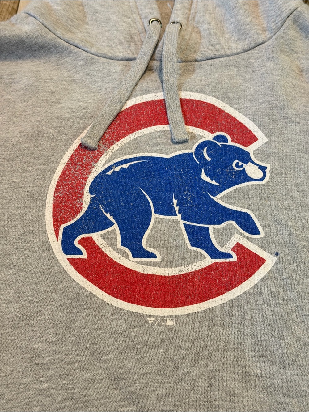 Fanatics Gray Crewneck Hoodie Chicago Cubs - Picture 2 of 4